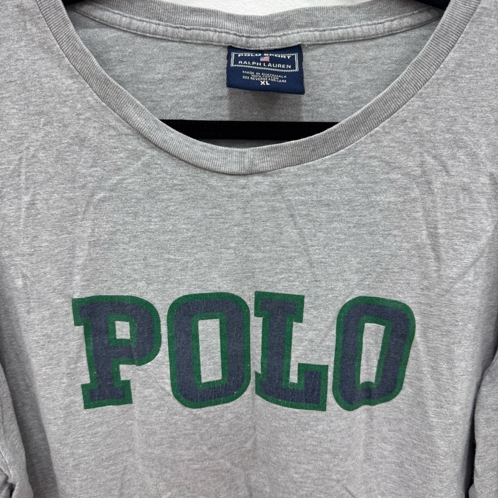 Polo Ralph Lauren Vintage Long Sleeve T Shirt distressed trailed Sz XL - Picture 4 of 4